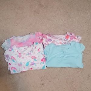 4 cute girls short sleeve dresses size 5t. Mermaid,tie dye, butterfly,aqua.